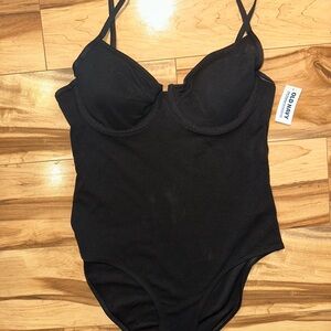 Old Navy Black Textured One-Piece Swimsuit